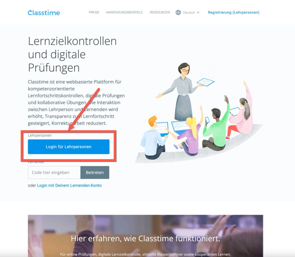 Login für Lehrpersonen